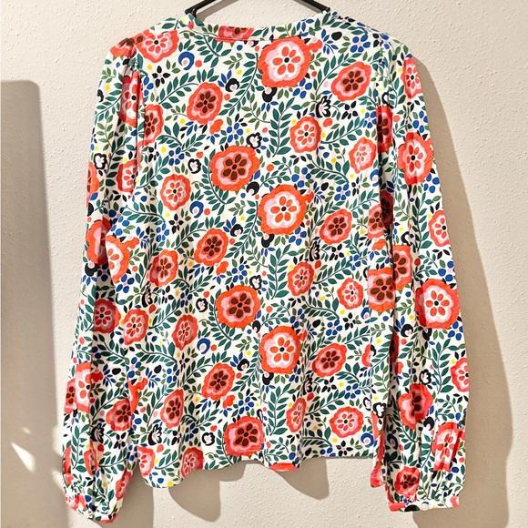 Boden Marina Jersey Multi-Foliage Scatter Long sleeve Lightweight Cotton Button - Picture 3 of 7